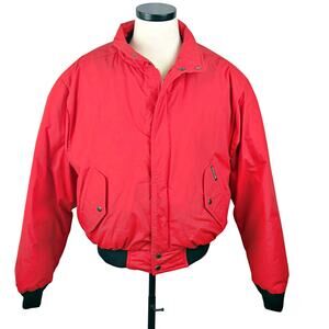 VTG Members Only Stadium Club Down Jacket Red Sz 46 LRG Puffy Water Fowl
